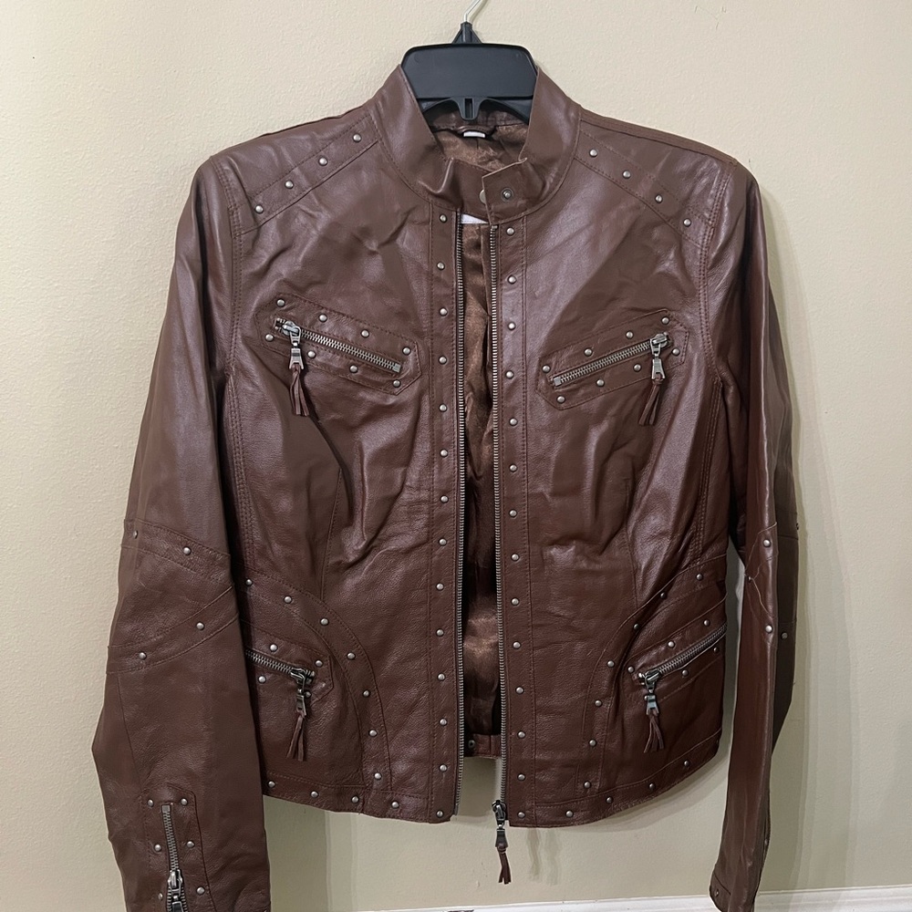 Pamela McCoy Brown Leather Jacket - Picture 2 of 15